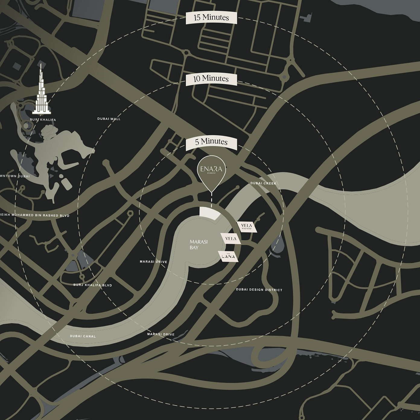 Prime Business Hub: Enara by Omniyat Location in Business Bay - Provident Estate