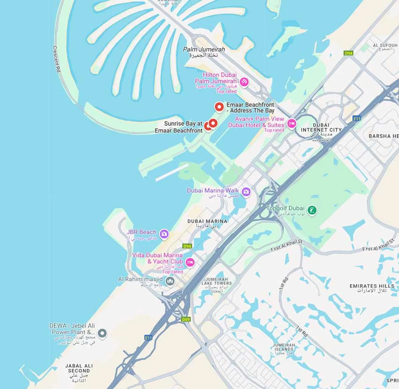 Prime Location of The Bristol at Emaar Beachfront Dubai - Provident Estate