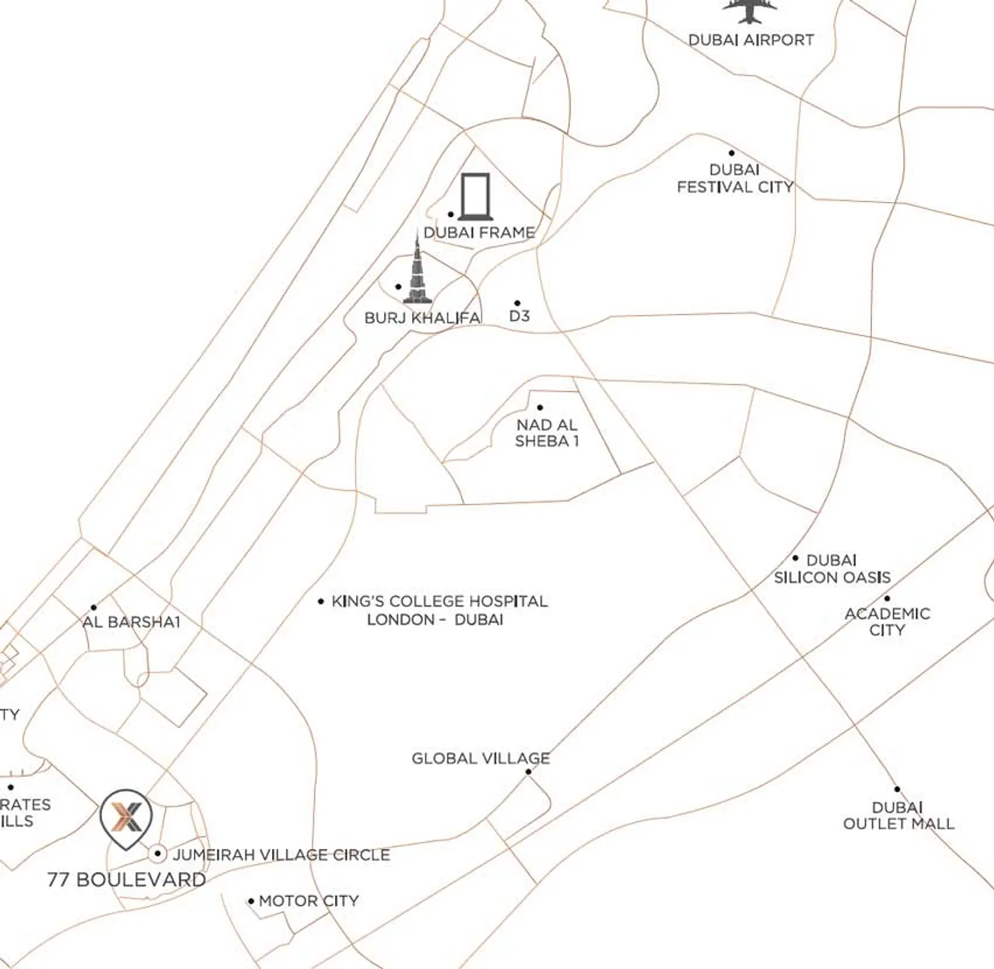 Effortless connectivity to Dubai’s key destinations from a prime address. - Provident Estate