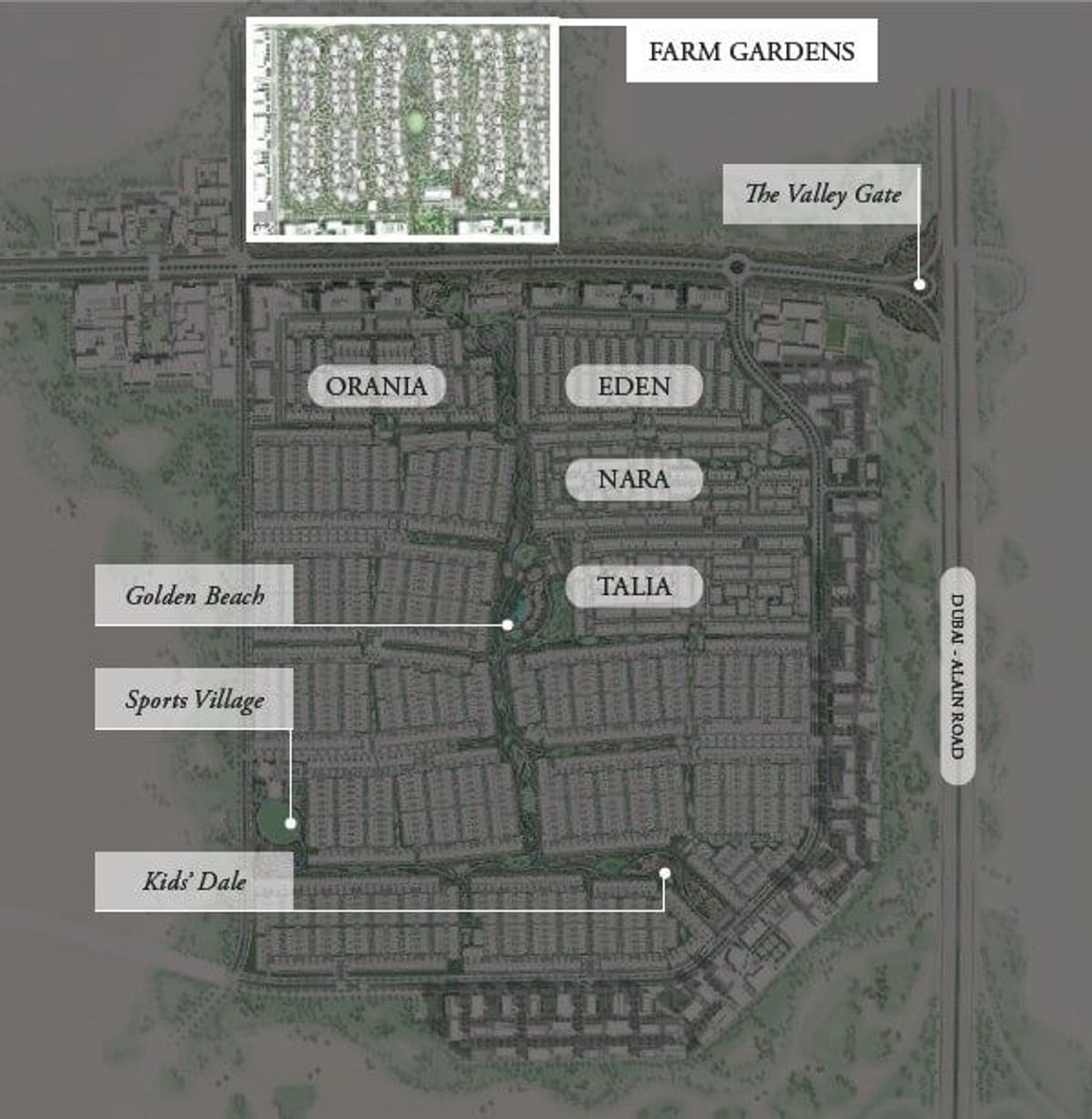 Farm Gardens’ placement in Dubai’s The Valley underscores its strategic importance.  - Provident Estate