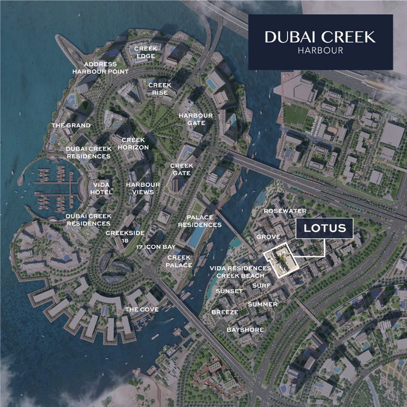 Nestled within the Creek Beach district in Dubai Creek Harbour - Provident Estate