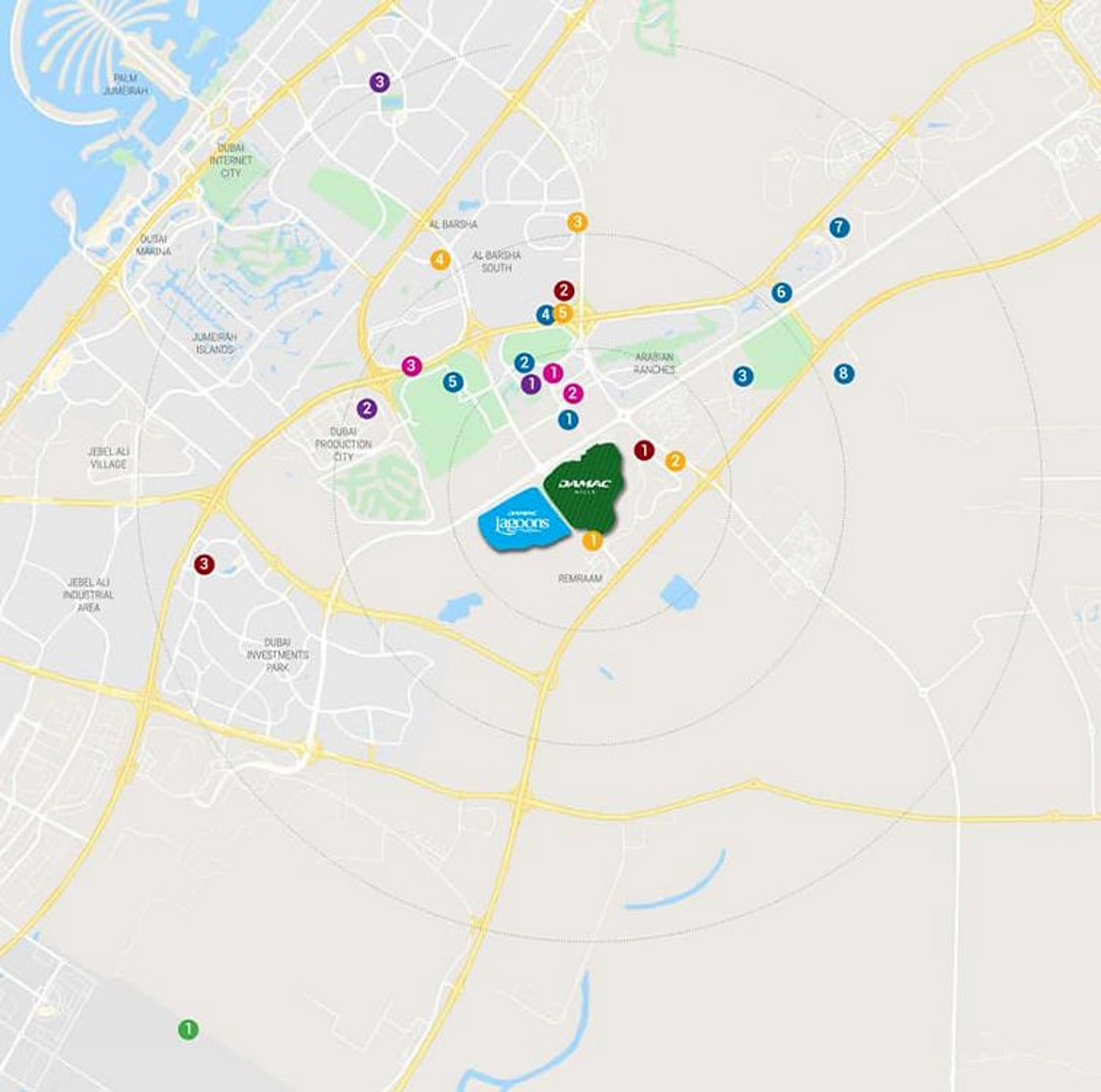 Damac Lagoons luxurious homes and townhouses are hidden on Hessa Street, opposite Damac Hills. - Provident Estate